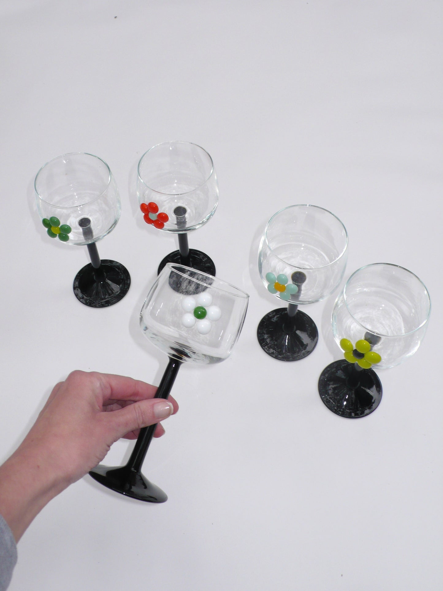 Dots - Black Stem Wine Flowers