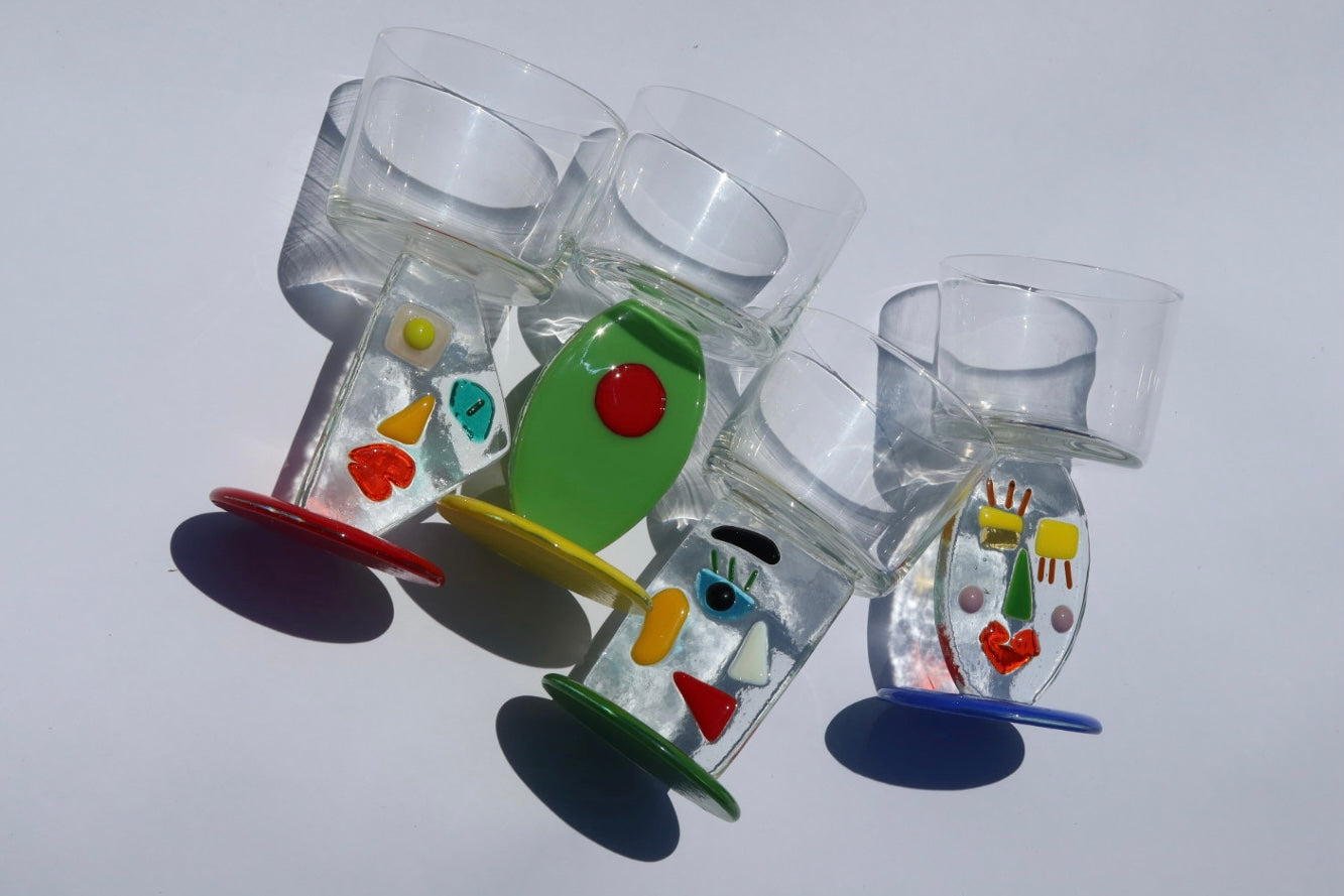 Abstract Face Glass | Triangle