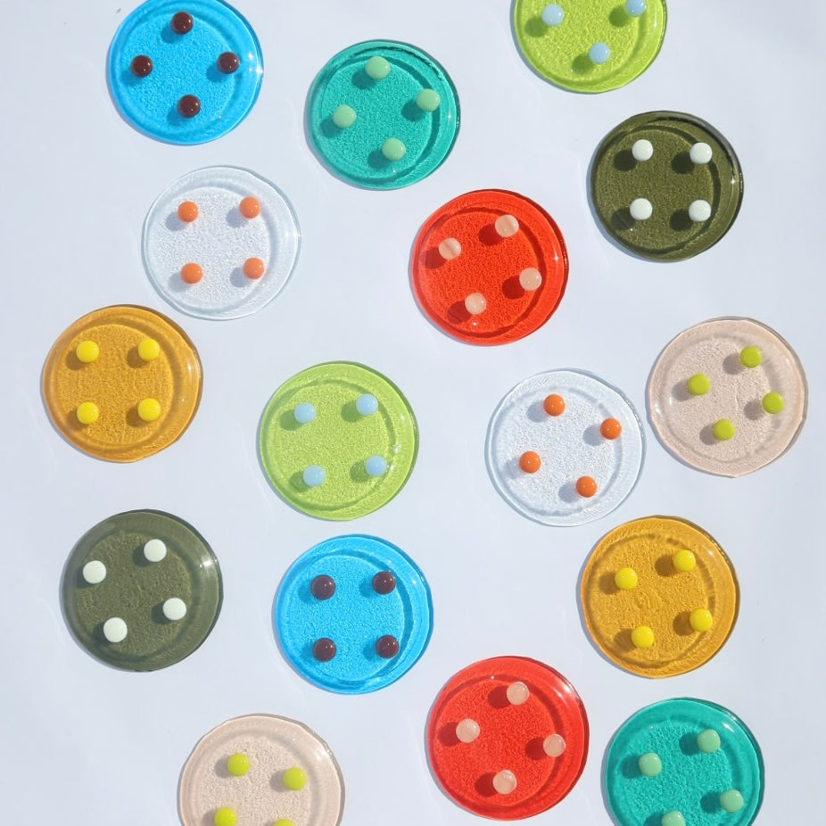 Dot Coasters | Lime & Blue