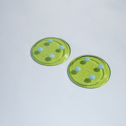 Dot Coasters | Lime & Blue