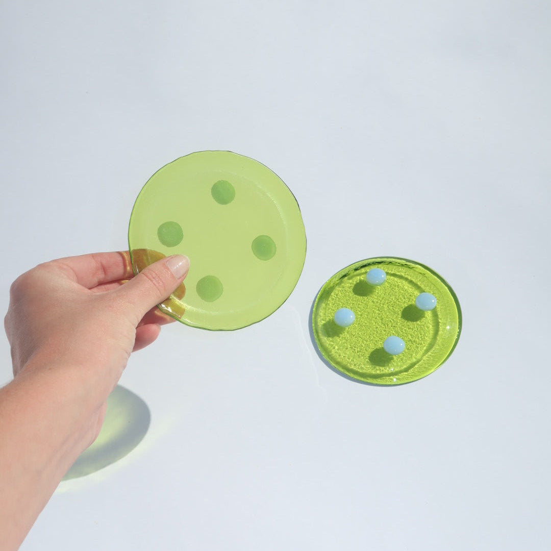 Dot Coasters | Lime & Blue