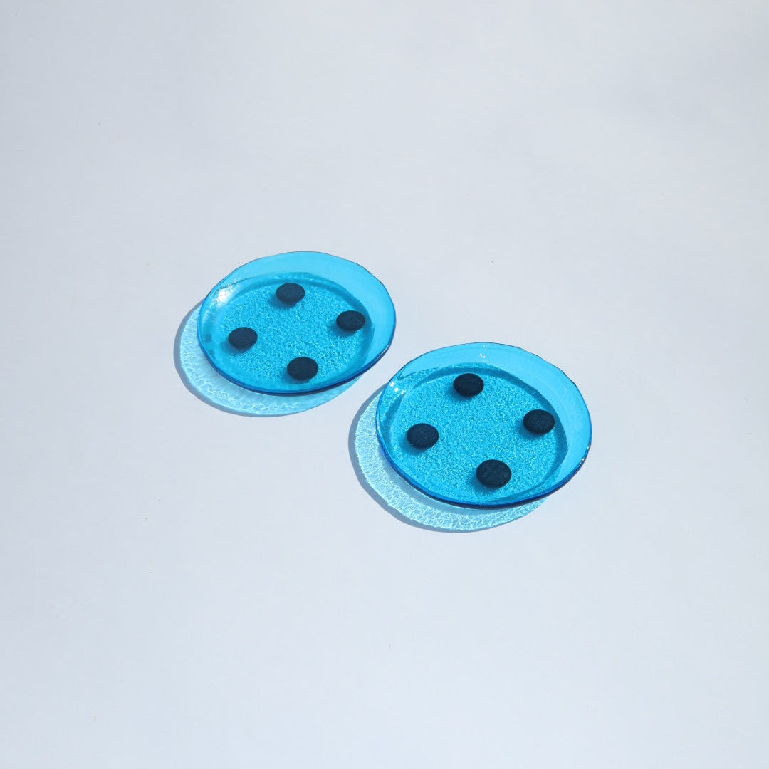 Dot Coasters | Aqua & Chocolate
