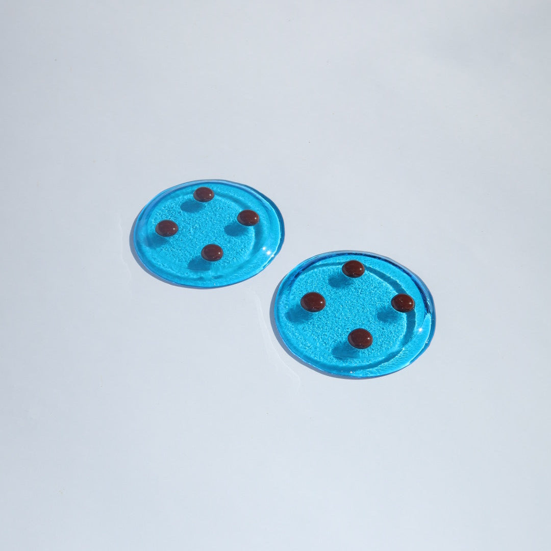 Dot Coasters | Aqua & Chocolate