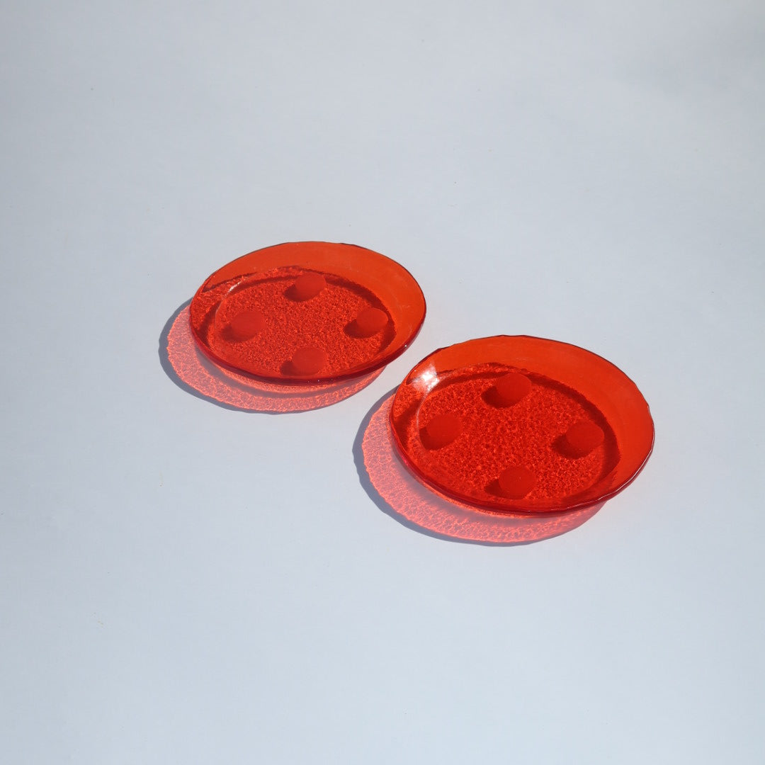 Dot Coasters | Red & Pink