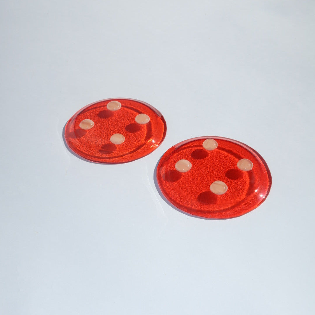 Dot Coasters | Red & Pink