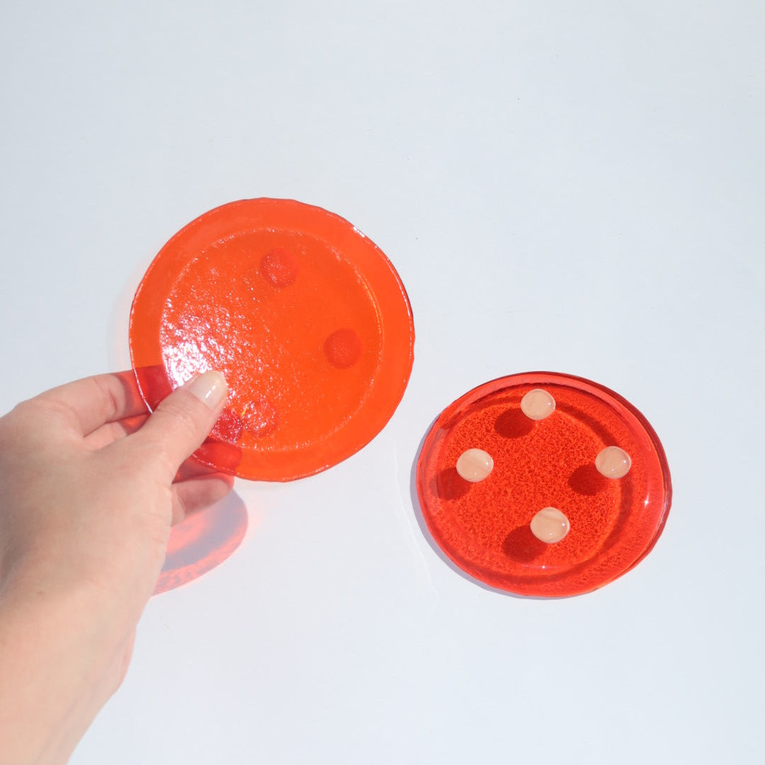 Dot Coasters | Red & Pink